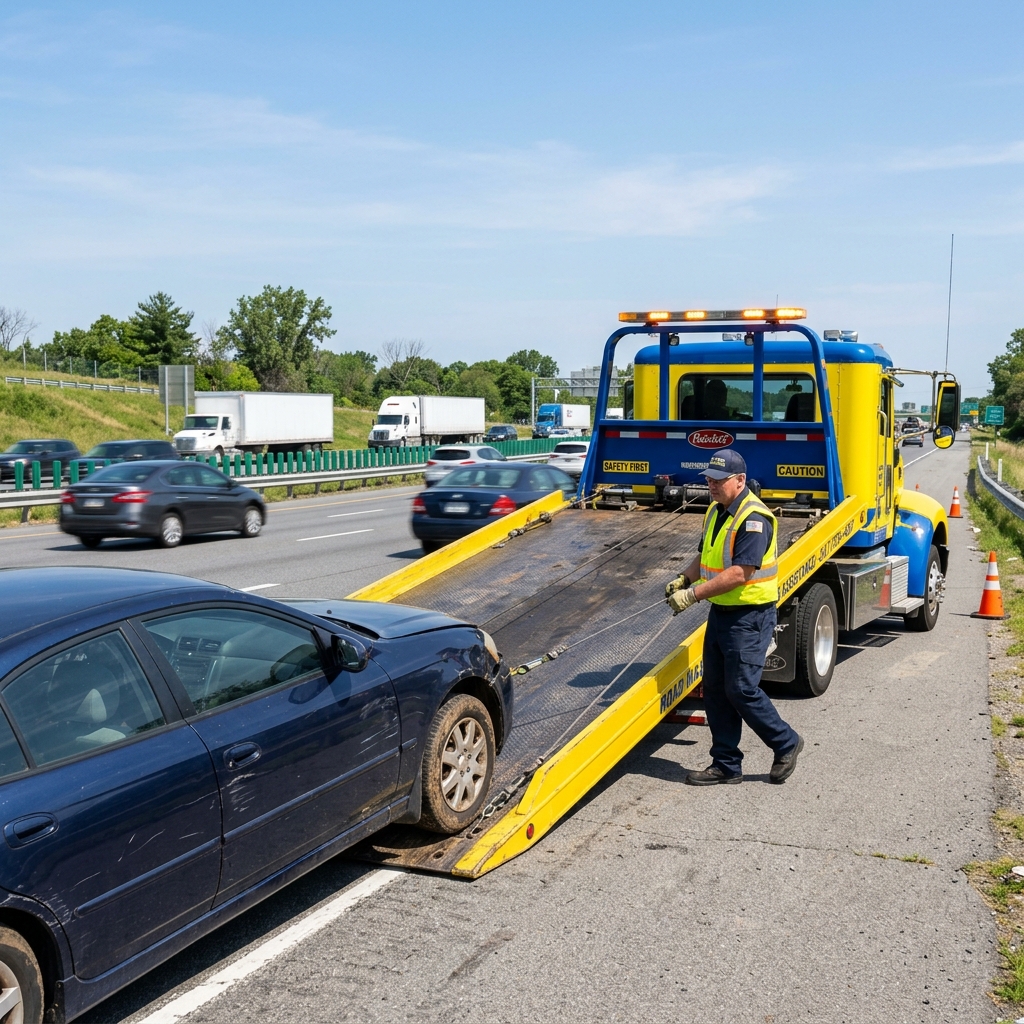 Tow Truck loading a vehicle